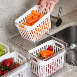 Organizador de geladeira 3l com 2 cestas